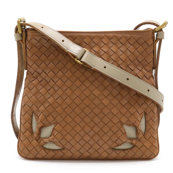 BOTTEGA VENETA Brown Leather Intrecciato Shoulder Bag - Picture 1 of 9
